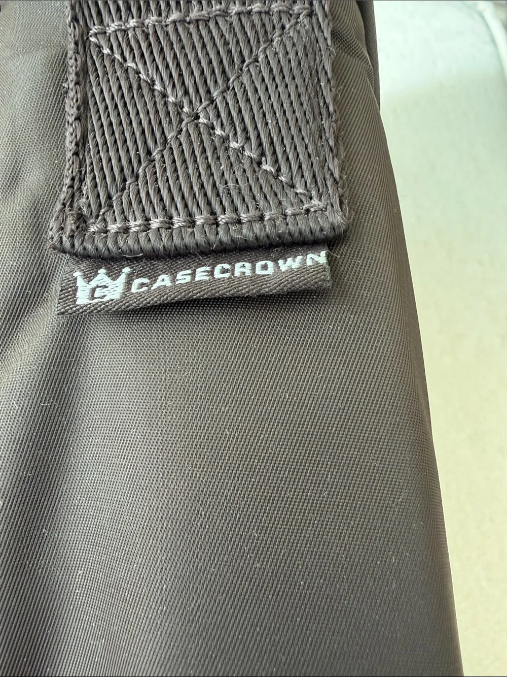 Brown Men's Messenger Bag with Crown Accent